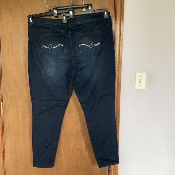 Indigo Rein skinny jean embellished pockets plus size 24 jrs - Picture 1 of 13